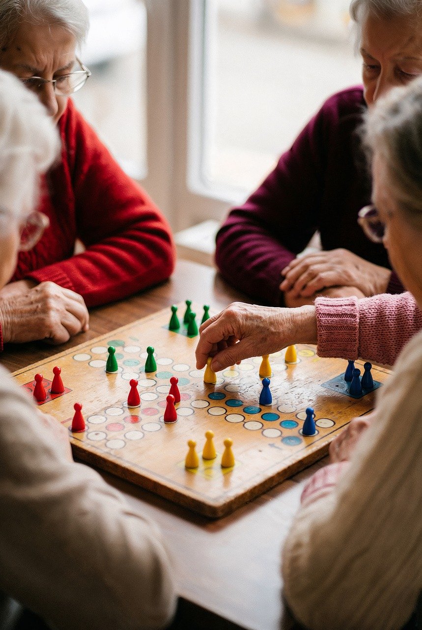 Residents playing board games